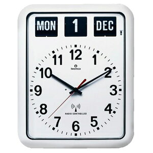 TWEMCOトゥエンコパタパタ時計フリップクロックパーペチュアルカレンダー電波時計RC-12AWHITE