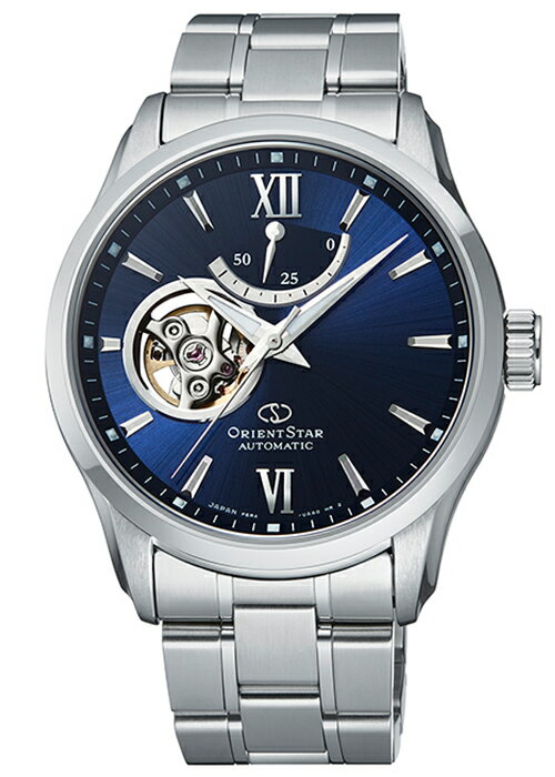 【10%OFFクーポンは3日9:59迄！】オリエントスター セミスケルトン RK-AT0002L メンズ 腕時計 機械式 自動巻き メタル ブルー オープンハート