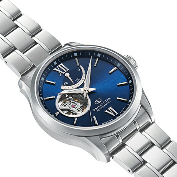【10%OFFクーポンは3日9:59迄！】オリエントスター セミスケルトン RK-AT0002L メンズ 腕時計 機械式 自動巻き メタル ブルー オープンハート