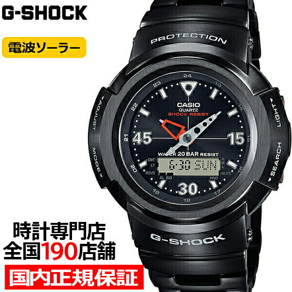 【10 OFFクーポン21日9:59まで！】G-SHOCK フルメタル アナデジコンビ 初代デザインモデル AWM-500-1AJF メンズ 腕時計 電波ソーラー ブラック 国内正規品 カシオ