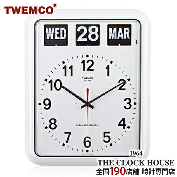 TWEMCO トゥエンコ 掛け時計 パタパタ時計 フリップクロック パーペチュアルカレンダー ホワイト BQ-12A