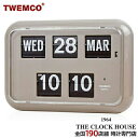 【ポイント最大62倍＆最大2000円OFFクーポン】TWEMCO トゥエンコ 掛置兼用 パタパタ時計 フリップクロック パーペチュアルカレンダー グレー QD-35