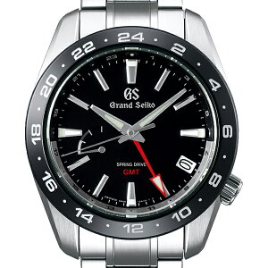 グランドセイコー9RスプリングドライブGMTメンズ腕時計SBGE253ブラックメタルベルトスクリューバックセラミック9R66