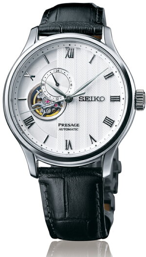 セイコープレザージュジャパニーズガーデンSARY095メンズ腕時計メカニカル自動巻き革ベルトホワイト