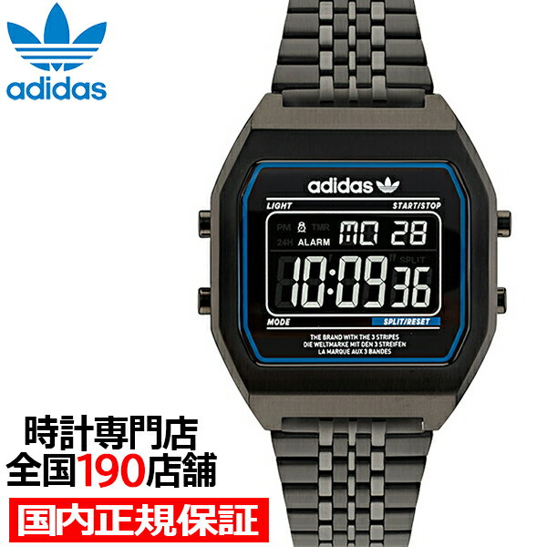 アディダス 腕時計 【10%OFFクーポン21日9:59まで！】adidas アディダス STREET ストリート DIGITAL TWO デジタルツー AOST22073 メンズ 腕時計 電池式 デジタル ブラック