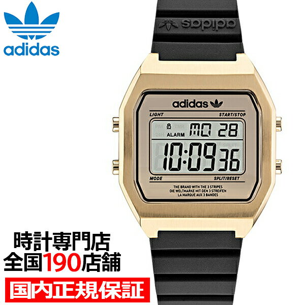 アディダス 腕時計 adidas アディダス STREET ストリート DIGITAL TWO デジタルツー AOST22075 メンズ 腕時計 電池式 デジタル ゴールド ブラック 樹脂バンド