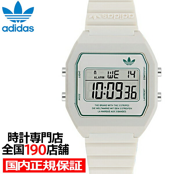 アディダス 腕時計（レディース） 【ポイント最大60倍＆最大2000円OFFクーポン】adidas アディダス STREET ストリート DIGITAL TWO デジタルツー AOST23557 メンズ レディース 腕時計 電池式 デジタル 樹脂ベルト ホワイト