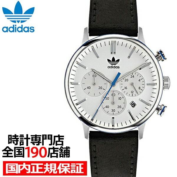 アディダス 腕時計（メンズ） 【ポイント最大60倍＆最大2000円OFFクーポン】adidas アディダス STYLE スタイル CODE ONE CHRONO コード ワン クロノ AOSY22011 メンズ 腕時計 クオーツ 電池式 クロノグラフ ホワイト ブラック 革ベルト