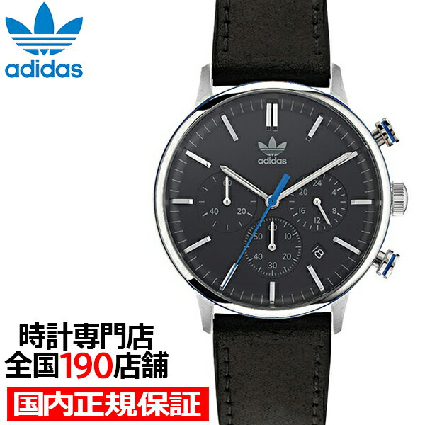 楽天ザ・クロックハウス 楽天市場店adidas アディダス STYLE スタイル CODE ONE CHRONO コード ワン クロノ AOSY22013 メンズ 腕時計 クオーツ 電池式 クロノグラフ ブラック 革ベルト