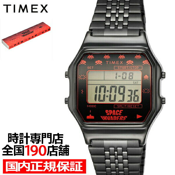 【ポイント最大60倍＆最大2000円OFFクーポン】TIMEX タイメックス TIMEX 80 Space Invaders WATCH スペースインベーダー コラボ TW2V30200 メンズ 腕時計 デジタル ブラック