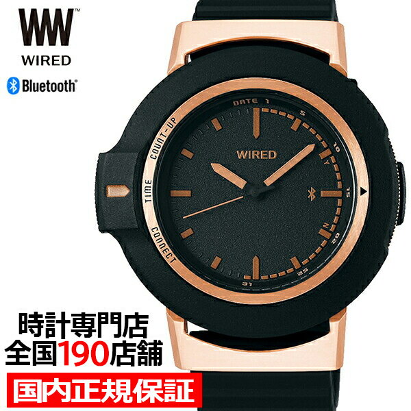 ワイアード 腕時計（メンズ） 【ポイント最大60倍＆最大2000円OFFクーポン】セイコー ワイアード WW タイムコネクト AGAB403 メンズ 腕時計 クオーツ ブラック Bluetooth