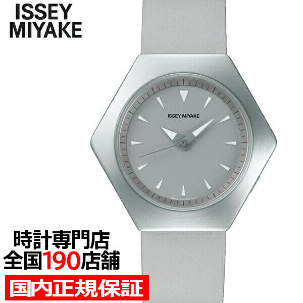 ISSEY MIYAKE ROKU NYAM003 メンズ 腕時計 クオーツ 革ベルト シルバー コンスタンティン・グルチッチ ハニカム 六角形