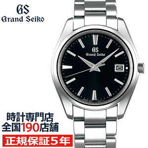 グランドセイコークオーツ9Fメンズ腕時計SBGP011ブラックメタルベルトスクリューバック時差修正機能9F85