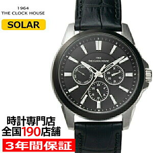 《11月21日発売》ザ・クロックハウスMBC1006-BK2Bビジネスカジュアルメンズ腕時計ソーラー革ベルトブラック