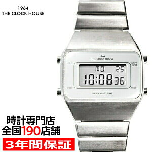 ザ・クロックハウスタウンカジュアルメタルデジタル腕時計ホワイトシルバーレトロモダン防水MTC7001-WH1A
