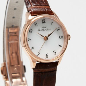 ザ・クロックハウスビジネスフォーマルLBF1005-WH3Bレディース腕時計ソーラー革ベルトブラウンホワイト
