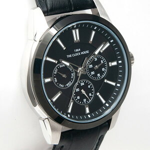 《11月21日発売》ザ・クロックハウスMBC1006-BK2Bビジネスカジュアルメンズ腕時計ソーラー革ベルトブラック