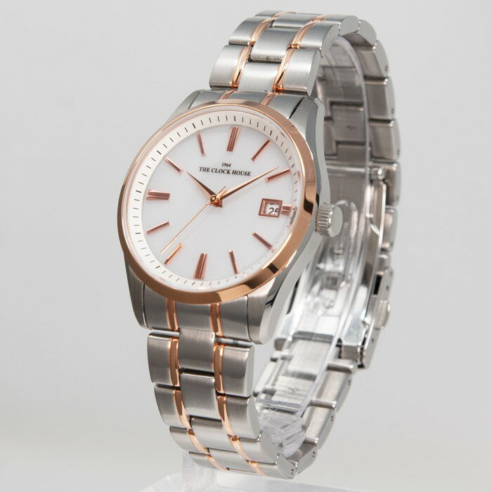 【ポイント最大60.5倍＆最大2000円OFFクーポン】ザ・クロックハウス MBF1006-WH2A ビジネスフォーマル メンズ 腕時計 ソーラー ステンレス ホワイト 雑誌掲載 THE CLOCK HOUSE
