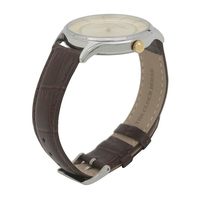 ザ・クロックハウス MBF5001-CH1B ビジネスフォーマル メンズ 腕時計 クオーツ 茶レザー ホワイト THE CLOCK HOUSE