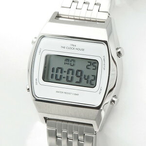ザ・クロックハウスタウンカジュアルメタルデジタルユニセックス腕時計トノーホワイトシルバーレトロモダン防水MTC7003-WH1A
