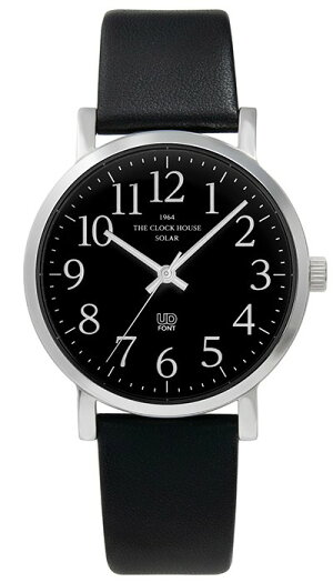ザ・クロックハウスUDユーディーMUD1001-BK1Bメンズ腕時計ソーラー革ベルトブラックユニバーサルデザイン