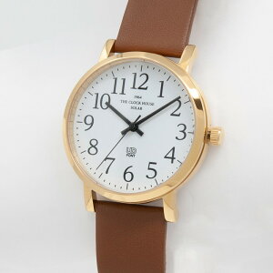 ザ・クロックハウスUDユーディーMUD1001-WH2Bメンズ腕時計ソーラー革ベルトブラウンホワイトユニバーサルデザイン