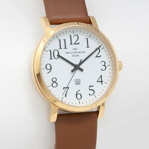 ザ・クロックハウスUDユーディーMUD1001-WH2Bメンズ腕時計ソーラー革ベルトブラウンホワイトユニバーサルデザイン