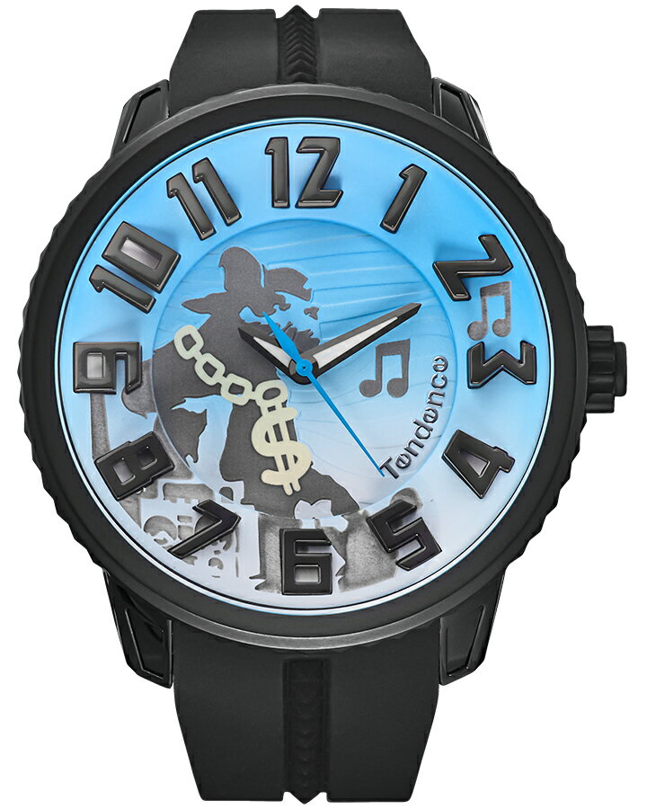 【ポイント最大58倍＆最大2000円OFFクーポン】テンデンス ブランダライズド コラボレーション バンクシー コレクション HIPHOP RAT TY430413 メンズ 腕時計 クオーツ 電池式 ブラック