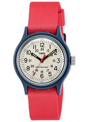 TIMEXタイメックスCamperオリジナルキャンパーTW2U84300メンズ腕時計クオーツ電池式ナイロンアイボリーレッド