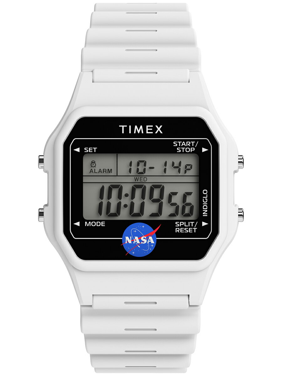 【1日は抽選還元＆ポイント最大46倍＆10%OFFクーポン！】タイメックス NASA アルテミス計画 コラボレーションモデル ホワイト TW2Y13500 メンズ レディース 腕時計 クオーツ 電池式 デジタル 樹脂バンド