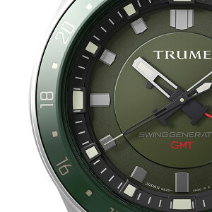 《11月19日発売/予約》TRUMEトゥルームLコレクションブレークラインTR-ME2007メンズ腕時計スイングジェネレータ自動巻発電GMTセラミックベゼルメタルバンドグリーンエプソン