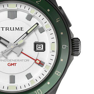 TRUMEトゥルームLコレクションブレークラインTR-ME2010メンズ腕時計スイングジェネレータ自動巻発電GMTセラミックベゼルナイロンバンドホワイトエプソン