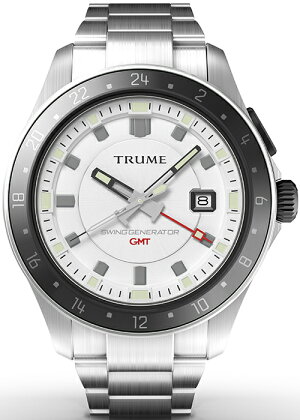 《12月中旬発売/予約》TRUMEトゥルームLコレクションブレークラインTR-ME2011メンズ腕時計スイングジェネレータ自動巻発電GMTセラミックベゼルメタルバンドホワイトエプソン