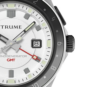 《12月中旬発売/予約》TRUMEトゥルームLコレクションブレークラインTR-ME2011メンズ腕時計スイングジェネレータ自動巻発電GMTセラミックベゼルメタルバンドホワイトエプソン