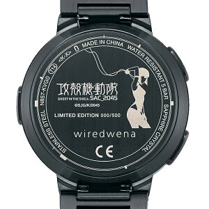 《1月15日発売/予約》セイコーソニーwiredwenaワイアードウェナ攻殻機動隊SAC_2045コラボレーション限定モデル草薙素子モデルAGAB703メンズ腕時計wena3ブラック