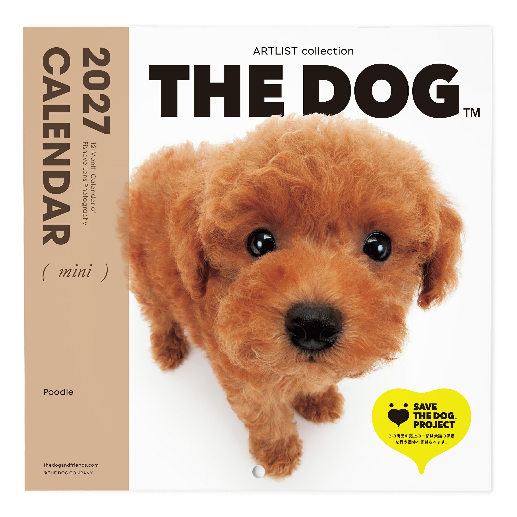 THE DOG 2027年 カレンダー ミニサイズ（プードル)壁掛け ブックレット式 魚眼レンズ オリジナルシール付き 動物 いぬ イヌ 犬 壁掛【THE DOG公式ストア】