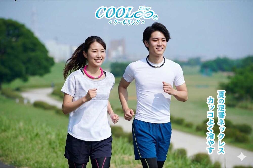 The Dream ショップのクールリング COOLRING COOLRing 熱中症 冷たい ネックレス 水に濡らす 吸湿冷感 熱中症対策グッズ スポーツ 野球 ゴルフ テニス 散歩 外遊び｜アングル2