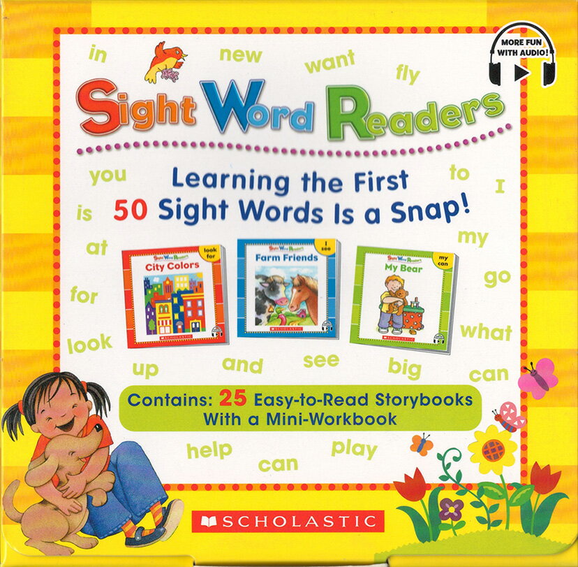 送料無料！【Scholastic Sight Word Readers 25 Readers, Workbook with Storyplus】CD無し音声アプリ版スカラスティック サイトワード リーダーズ 子ども英語 英単語 重要単語