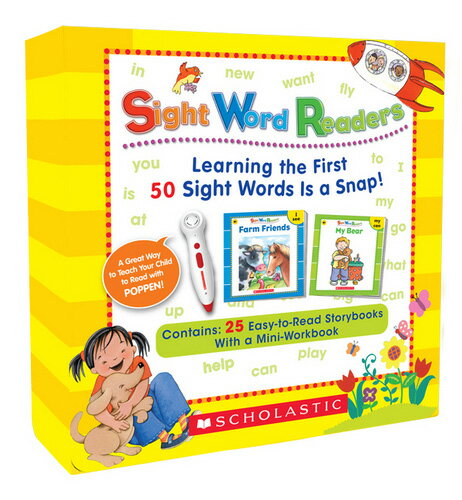 送料無料！【Scholastic Sight Word Readers 25 Readers, Workbook and Audio CD, Game Card Set】音声ペン別売スカ…