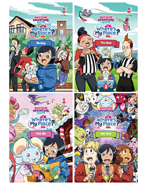 送料無料！【Awesome Adventure Level 1 Where's My Place? Book 1-4 set】AAS Press Graded Comic Readers