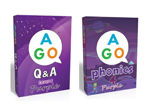 送料無料！【AGO Q＆A パープル + AGO フォニックス パープル カードゲームハイレベル(Level 4)セット】AGO Q&A Purple + AGO Phonics Purple set楽しい英語カードゲーム！家族全員、英語であそぼう！こども英語をFUNにしよう！