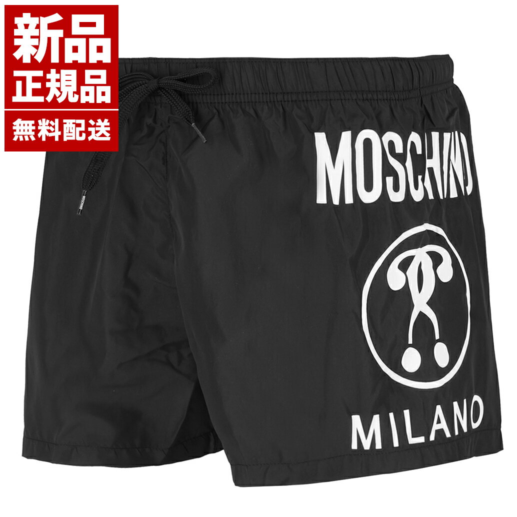 【新品 正規品】Moschino モスキーノ メンズ 男性 スイムショーツ ショート丈 ロゴ トランクス 水着 ブラック A61445989 0555
