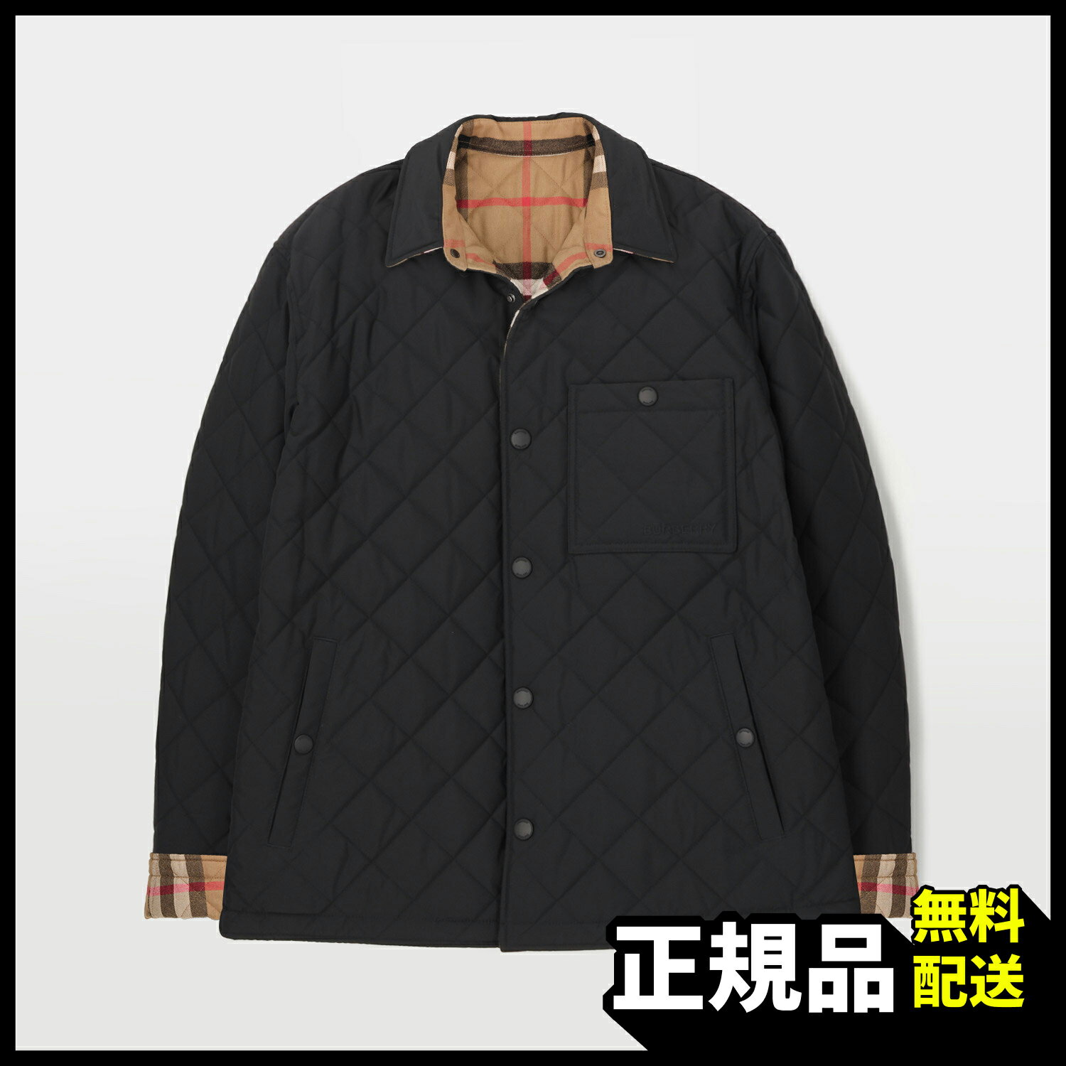【新品 正規品】バーバリー BURBERRY ダウン ジャケット メンズ リバーシブル キルティング ジャケット ジャンパー メンズ アウター ブラック 81121011 バーバリージャケット