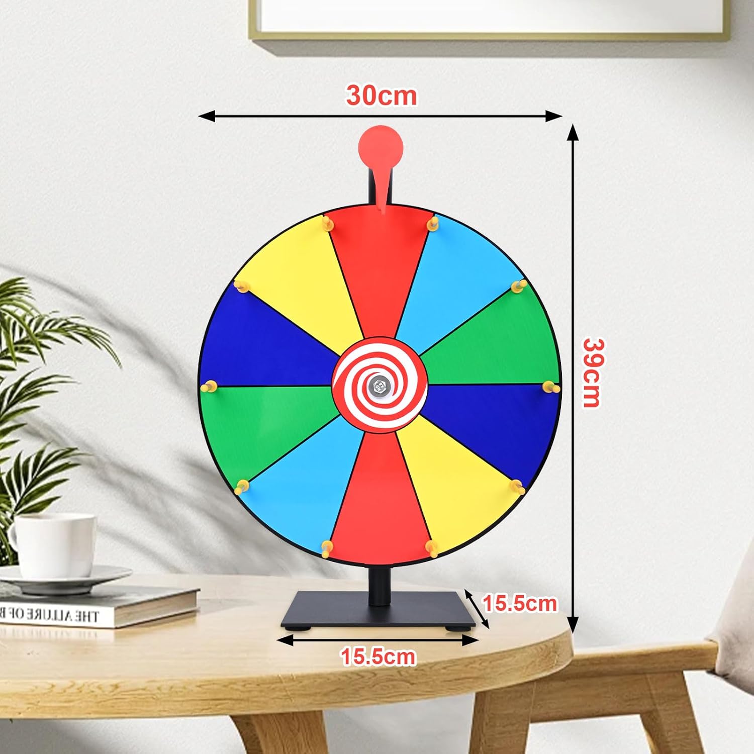 THE FORMのルーレット おもちゃ 卓上 床置き ルーレットホイール 10分割 30cm ゲームルーレット｜アングル2