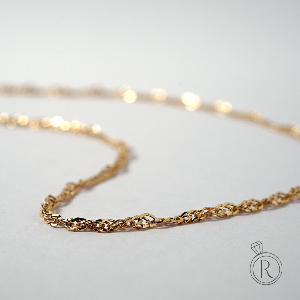 珍珠 - ネックレス 18k K18 18金 ゴールド レディース 女性用 ジュエリー チェーンのみ チェーン ロング 太目 太い 18k ゴールドネックレスチェーン 40cm 45cm 50cm 55cm 60cm チェーンのみ 延長 金属アレルギー K18 スクリューネックレスチェーン 1.9mm
