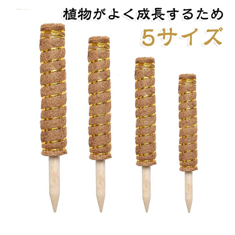 ココナッツパームスティック 植物の成長をサポート。積み重ねることができて、長さを自由に調整できる。取り外しのココナツ繊維とスティック。 サイズ 30cm 40cm 42cm 43cm 50cm サイズについての説明 取り外し可能 サイズ：30cm 40cm 42cm 43cm 50cm 素材 木 色 写真色 備考 ●サイズ詳細等の測り方はスタッフ間で統一、徹底はしておりますが、実寸は商品によって若干の誤差(1cm～3cm )がある場合がございますので、予めご了承ください。 ●製造ロットにより、細部形状の違いや、同色でも色味に多少の誤差が生じます。 ●パッケージは改良のため予告なく仕様を変更する場合があります。 ▼商品の色は、撮影時の光や、お客様のモニターの色具合などにより、実際の商品と異なる場合がございます。あらかじめ、ご了承ください。 ▼生地の特性上、やや匂いが強く感じられるものもございます。数日のご使用や陰干しなどで気になる匂いはほとんど感じられなくなります。 ▼同じ商品でも生産時期により形やサイズ、カラーに多少の誤差が生じる場合もございます。 ▼他店舗でも在庫を共有して販売をしている為、受注後欠品となる場合もございます。予め、ご了承お願い申し上げます。 ▼出荷前に全て検品を行っておりますが、万が一商品に不具合があった場合は、お問い合わせフォームまたはメールよりご連絡頂けます様お願い申し上げます。速やかに対応致しますのでご安心ください。
