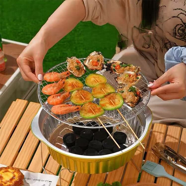 焼肉コンロ 使い捨て 使い捨て鍋 鍋セット BBQコンロ バーベキュー 鍋料理 カセットコンロ 焼肉プレート 焚き火台 ミニコンロ キャンプ用品 ピクニック 野外料理 お茶会 焼肉コンロ 炭火対応 ガスコンロ対応 耐熱 軽量 送料無料 4000ml thegeta-10000778 DAILY STOCK楽天市場店 サンプル画像2