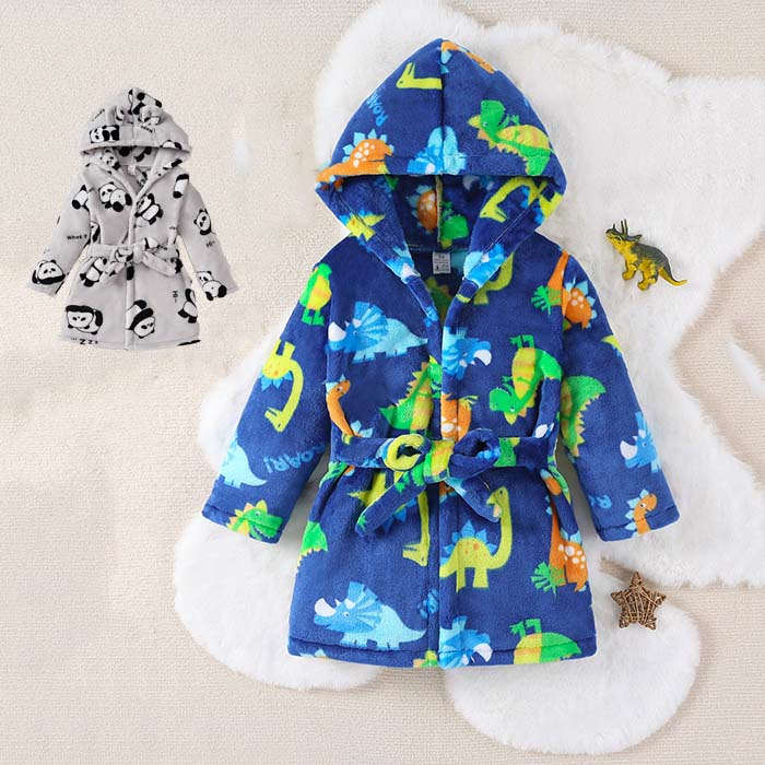 キッズバスローブ フランネルバスローブ 男の子 恐竜 パンダ もこもこ ボア 冬バスローブ 冬パジャマ 寝巻き ルームウェア フランネル 長袖 パジャマ フード付き 前開き ナイトウェア 子供バスローブ 冬パジャマ お風呂 プール 水泳 湯冷め 暖かい 部屋着90 100 110 120 130