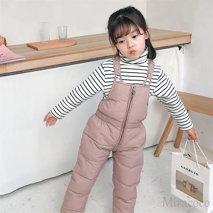 サロペット キッズ ダウンパンツ 子供服 カバーオール 冬服