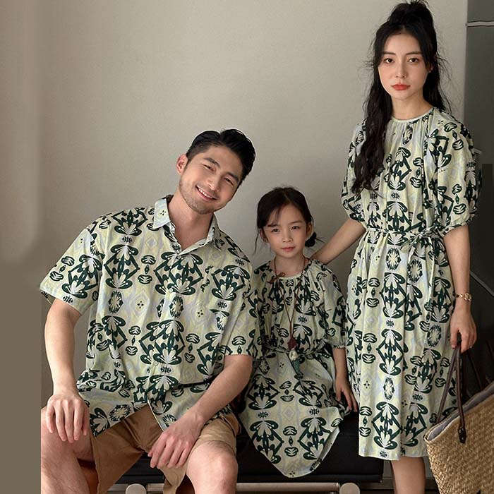 親子 リンクコーデ アロハシャツ アロハワンピース レディース メンズシャツ ペアルック 親子 セット ..
